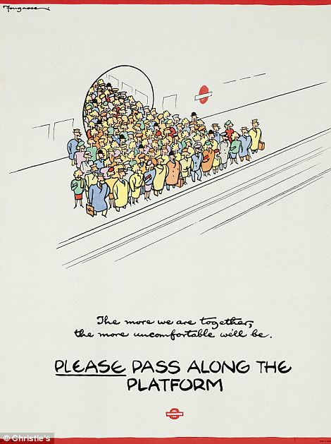 1944 'Please Pass Along the Platform' (right) was by Cyril Kenneth Bird