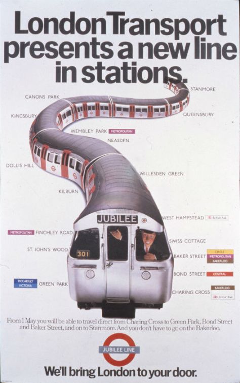 1979 London Transport presents a new line in stations Jubliee Line
